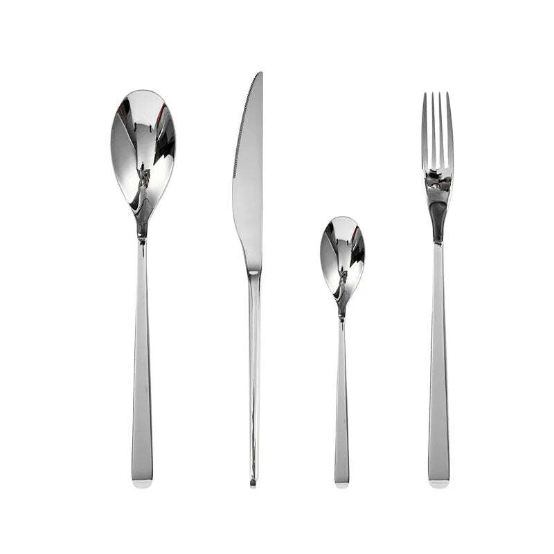 Gold 304 stainless steel dinnerware set, 24-piece cutlery service for 6