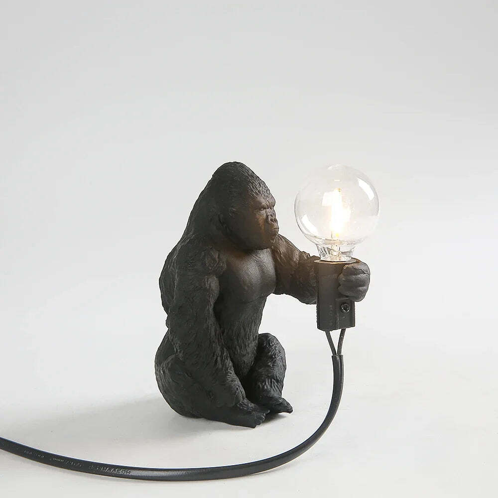 Gorilla table lamp - Cute resin animal design with LED lights for home decor