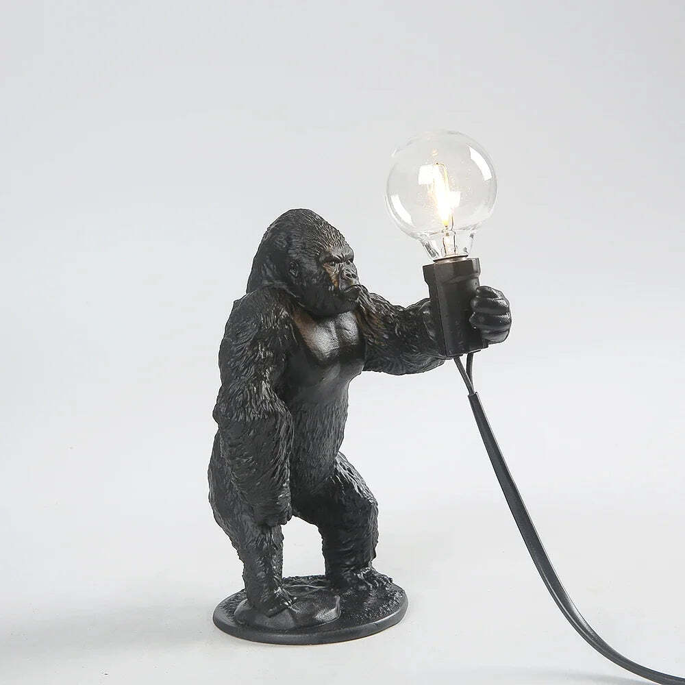 Gorilla table lamp - Cute resin animal design with LED lights for home decor