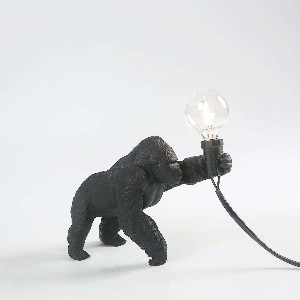 Gorilla table lamp - Cute resin animal design with LED lights for home decor