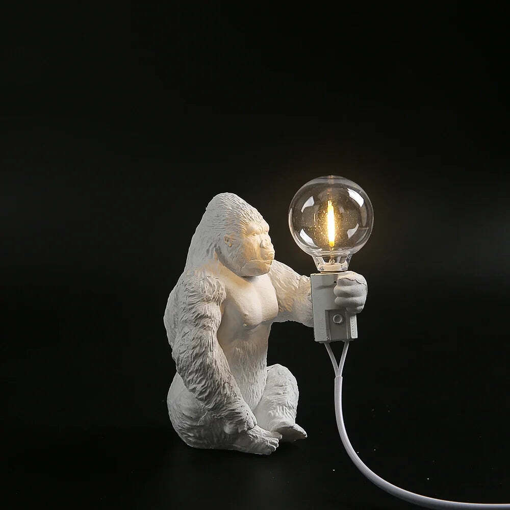 Gorilla table lamp - Cute resin animal design with LED lights for home decor