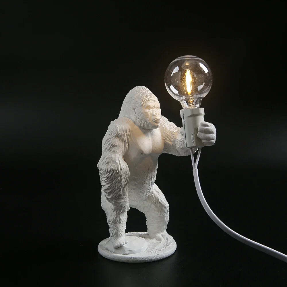 Gorilla table lamp - Cute resin animal design with LED lights for home decor