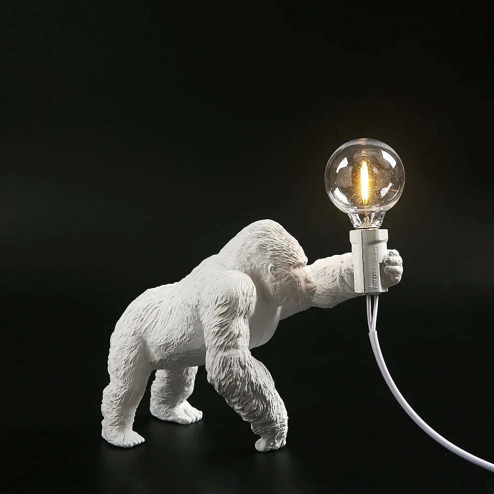 Gorilla table lamp - Cute resin animal design with LED lights for home decor