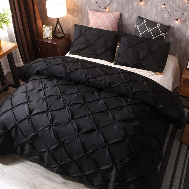 Gray queen comforter set with duvet cover and pillowcases