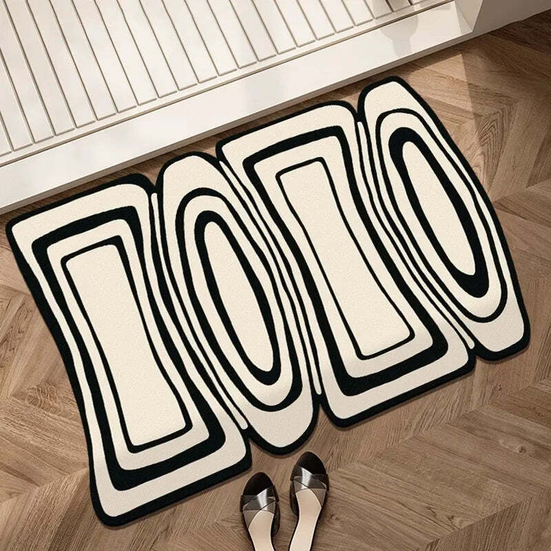 Irregular super absorbent bathroom mat with non-slip diatom mud for fast drying