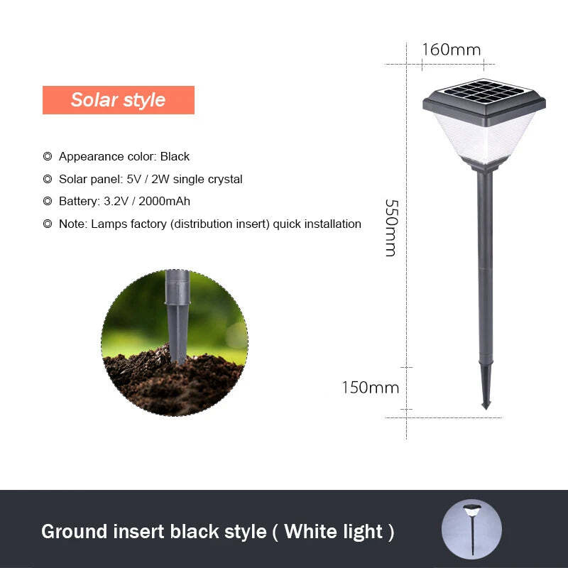 LED solar lamp outdoor waterproof torch lights for pathway and garden decor