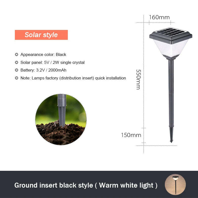 LED solar lamp outdoor waterproof torch lights for pathway and garden decor