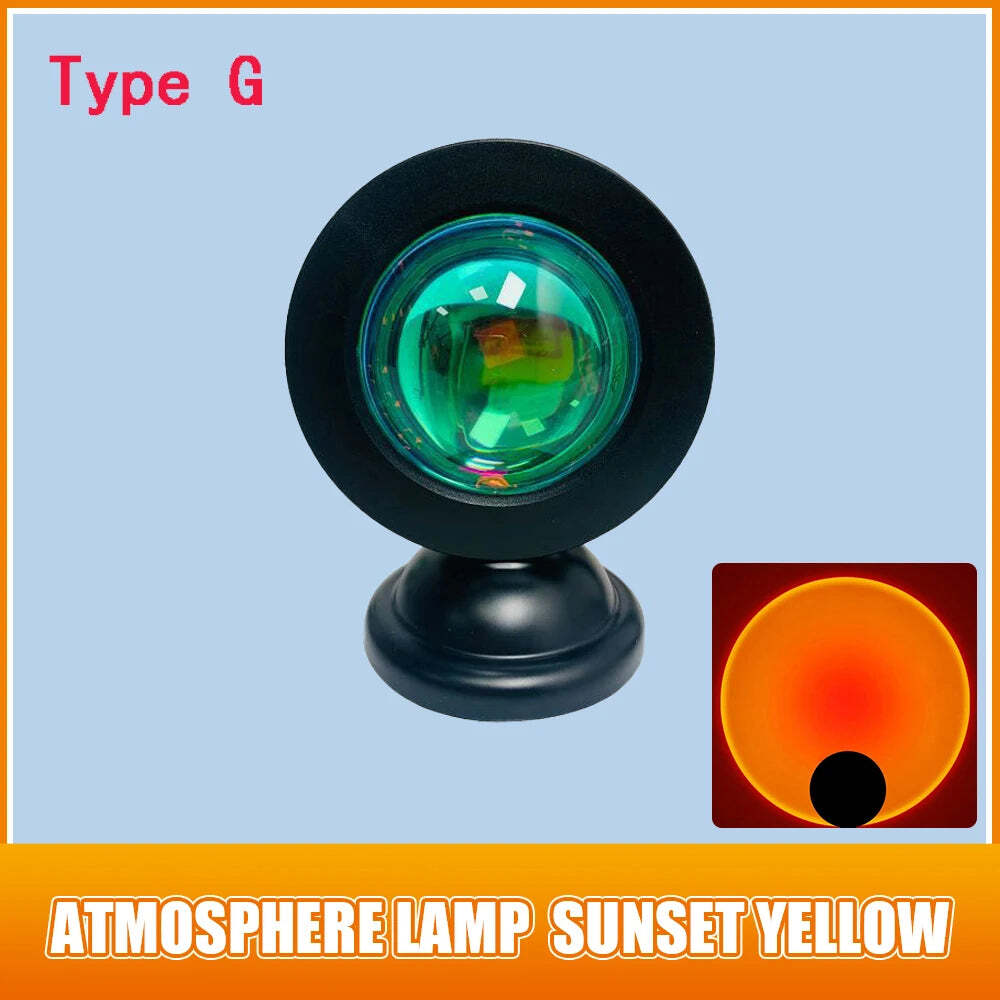 LED sunset projection lamp with remote control for colorful ambiance and photography