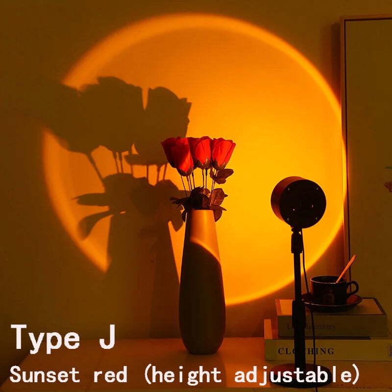 LED sunset projection lamp with remote control for colorful ambiance and photography