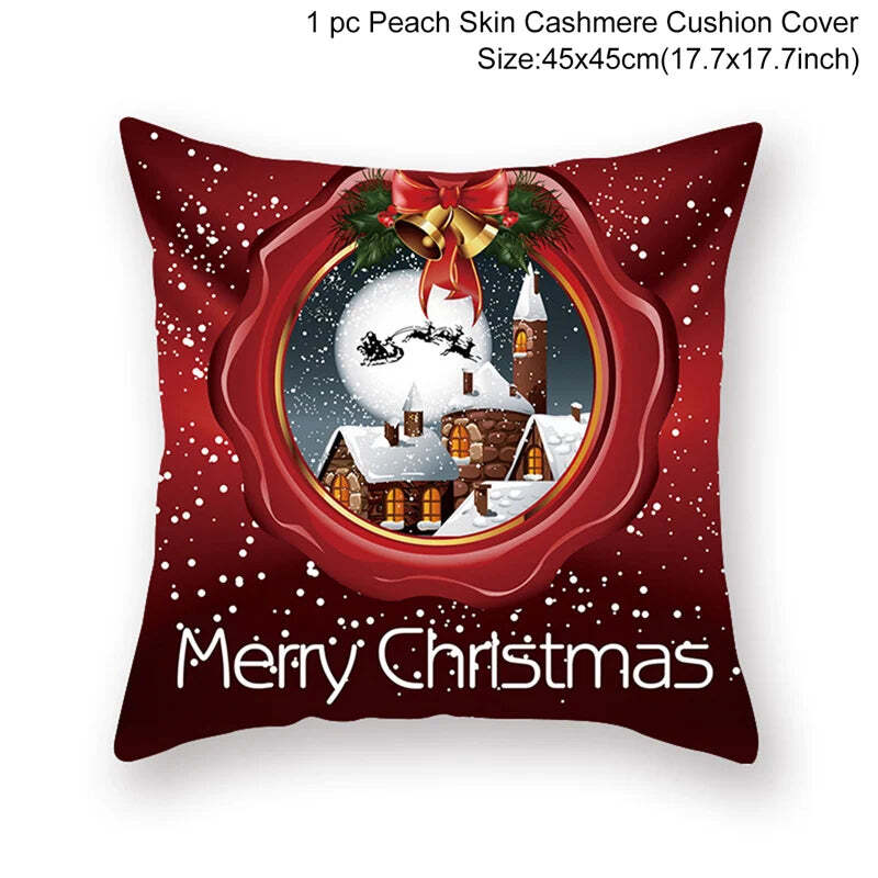 Merry Christmas decorative cushion cover for festive home decor