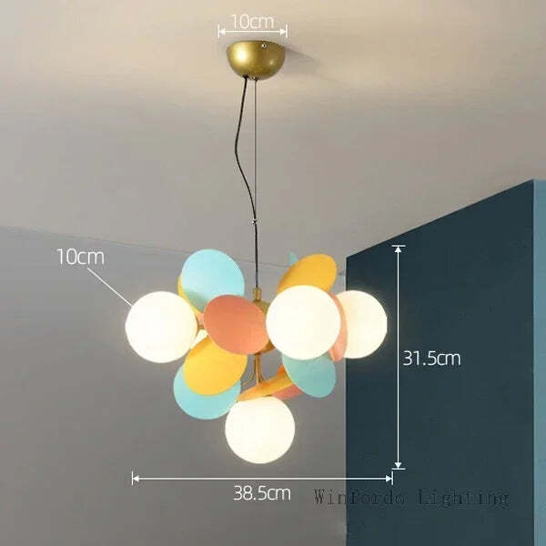 Modern colorful flower branch chandelier for children's rooms