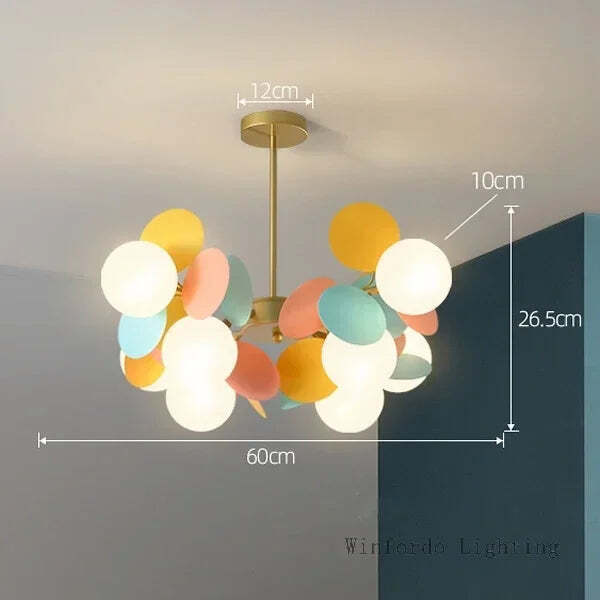 Modern colorful flower branch chandelier for children's rooms