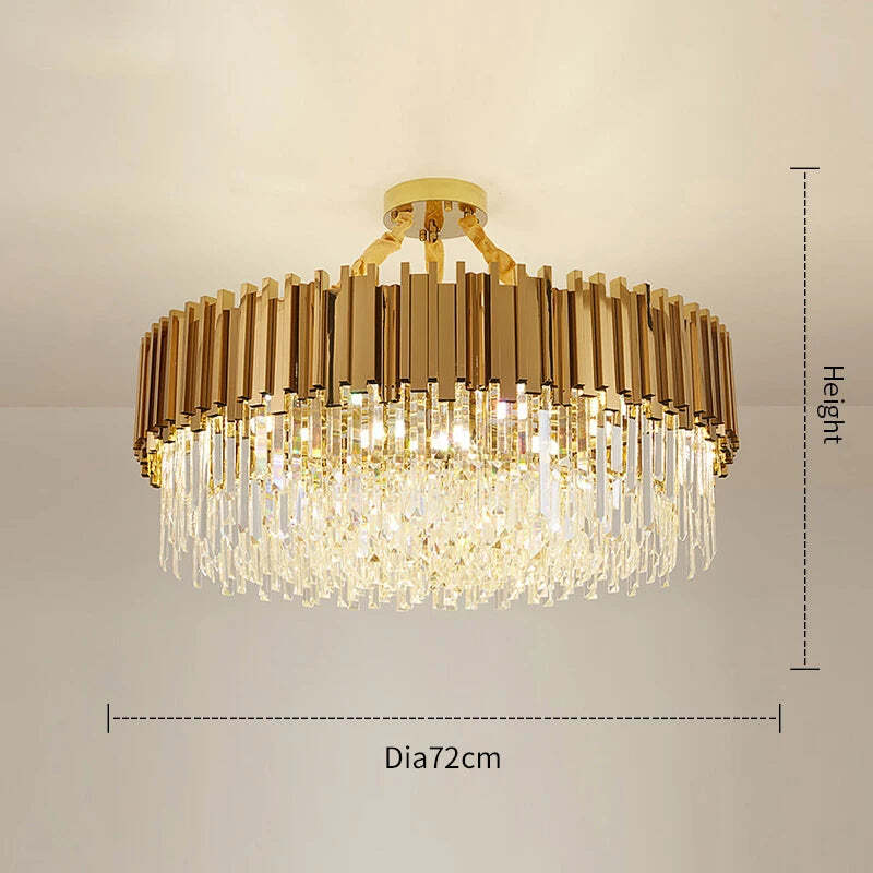 Modern crystal gold chandelier lighting for living room and kitchen decor