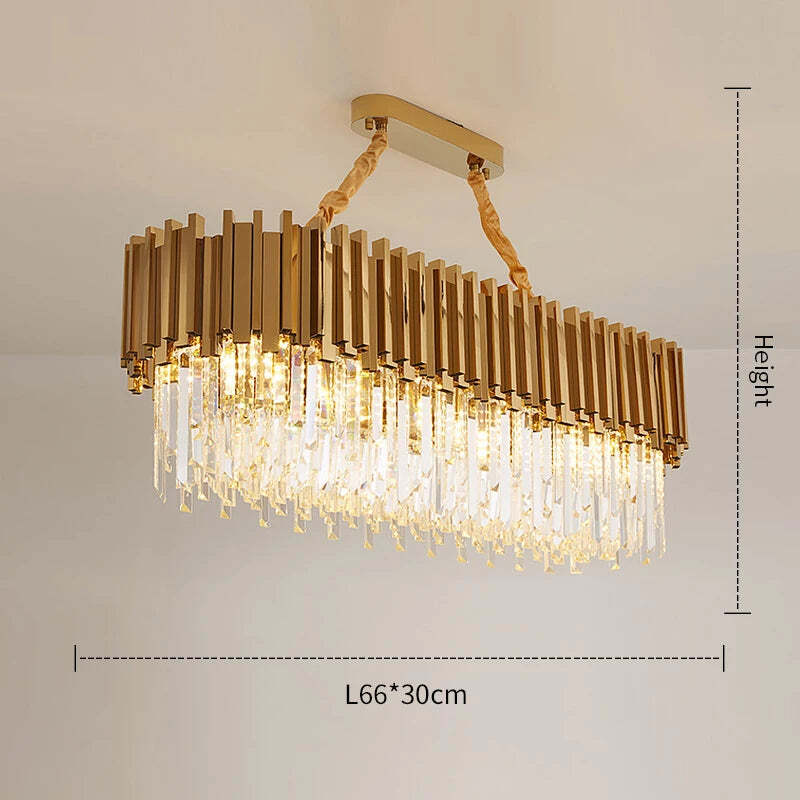 Modern crystal gold chandelier lighting for living room and kitchen decor