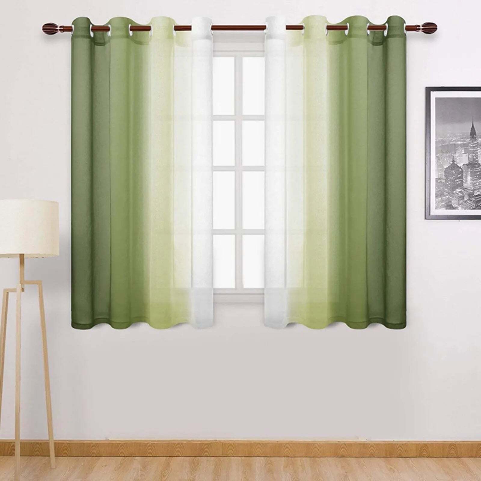 Modern gradient color sheer curtains for elegant living spaces