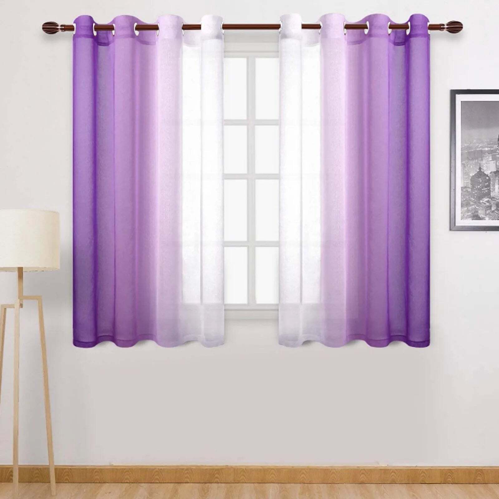 Modern gradient color sheer curtains for elegant living spaces