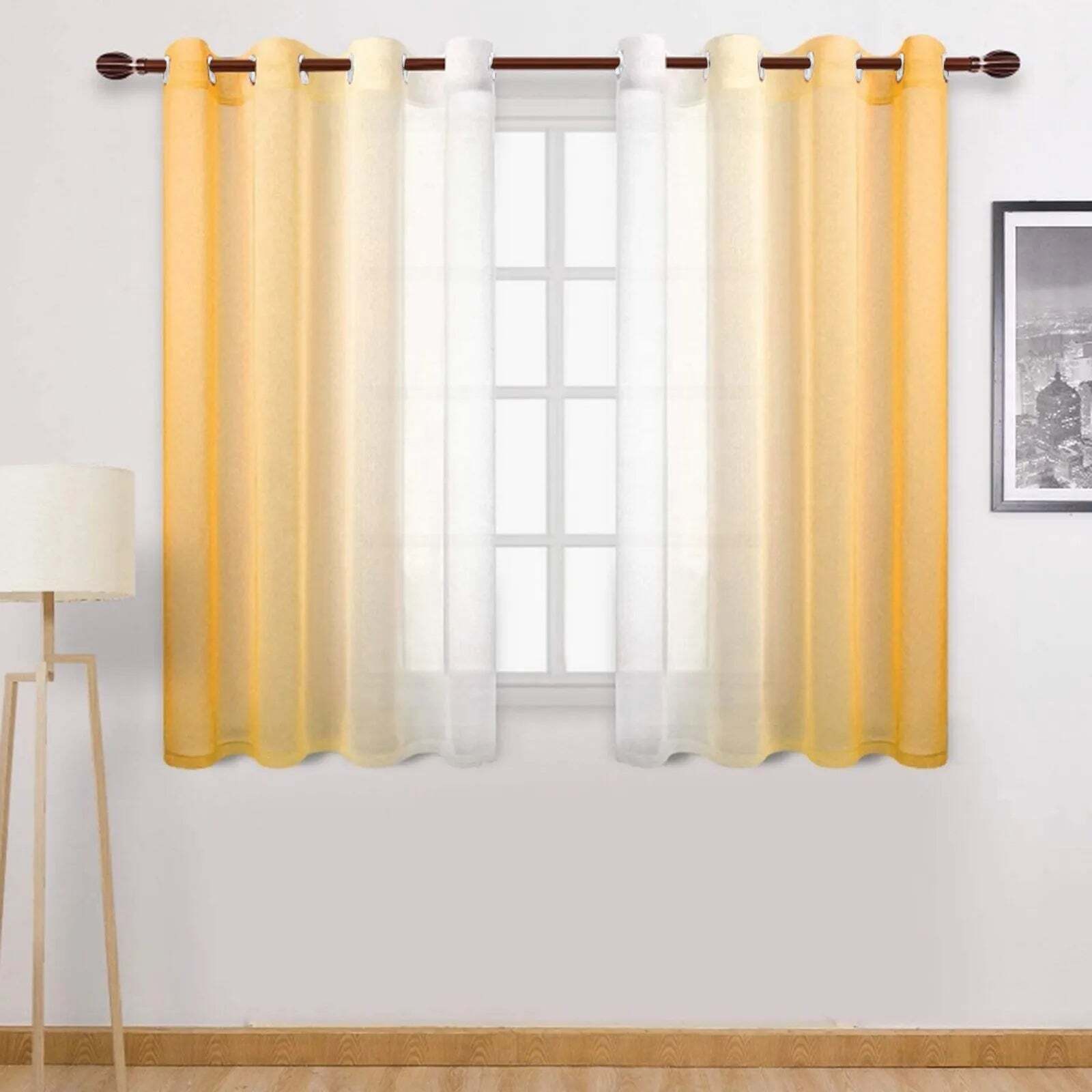 Modern gradient color sheer curtains for elegant living spaces