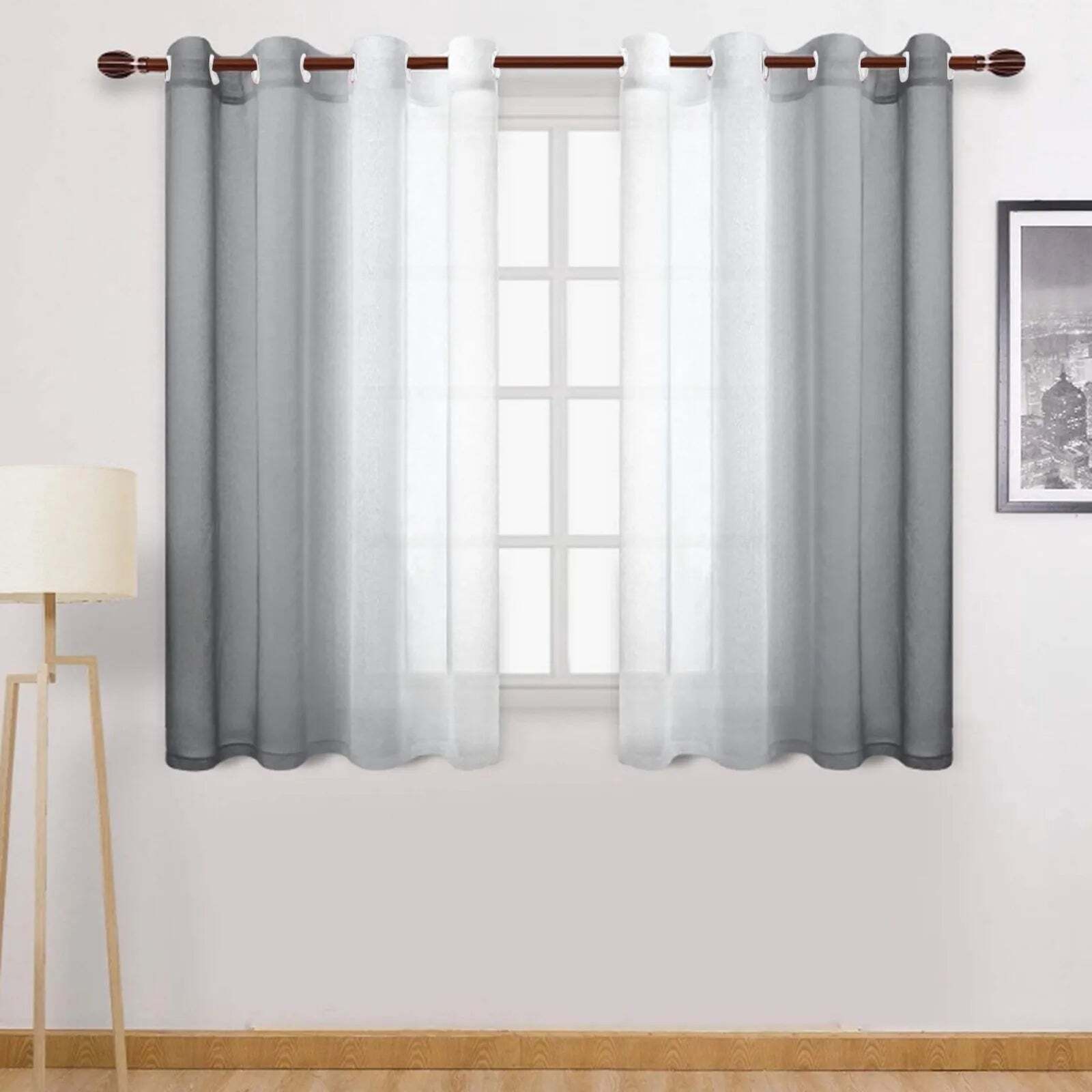 Modern gradient color sheer curtains for elegant living spaces