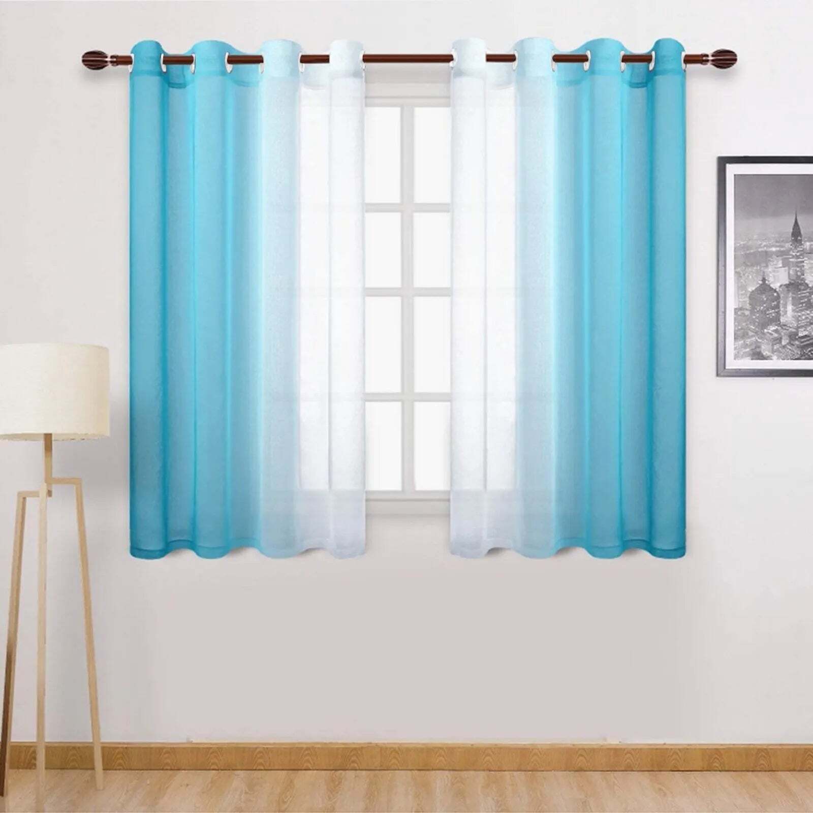 Modern gradient color sheer curtains for elegant living spaces