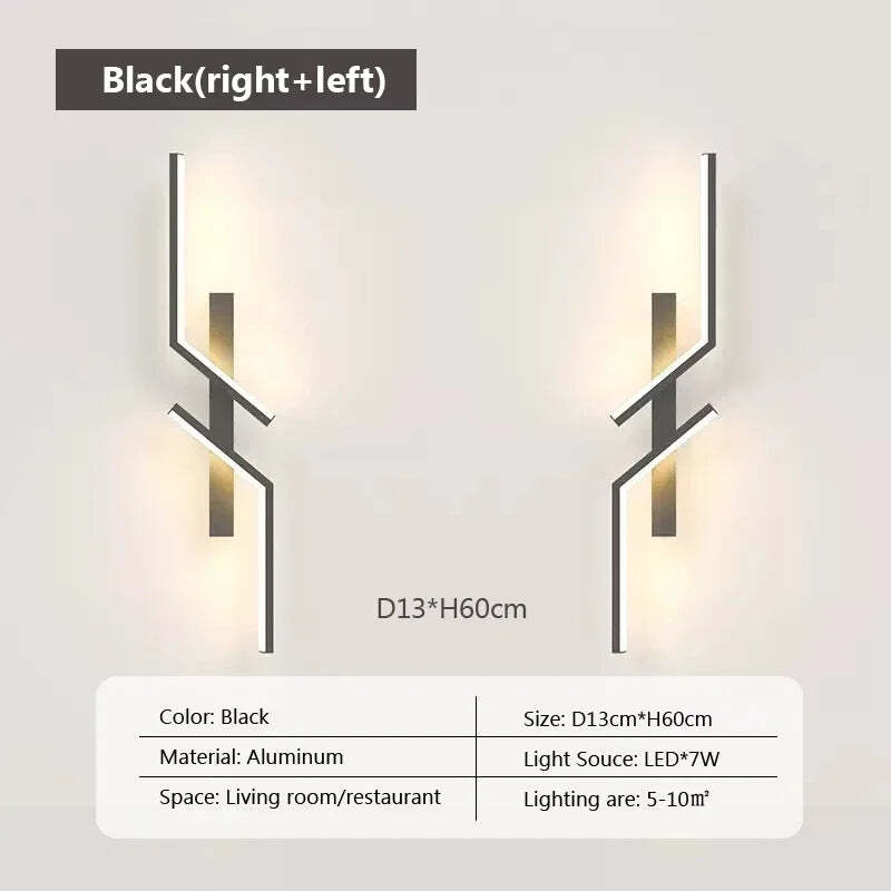 Modern minimalist LED wall lamp for stylish bedroom and living room decor