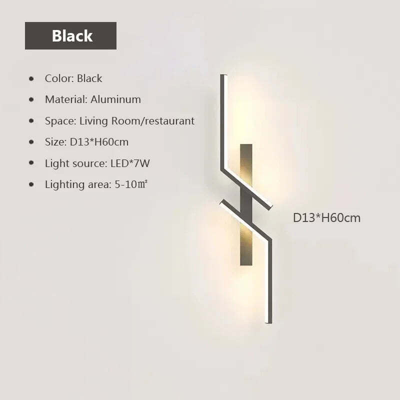 Modern minimalist LED wall lamp for stylish bedroom and living room decor