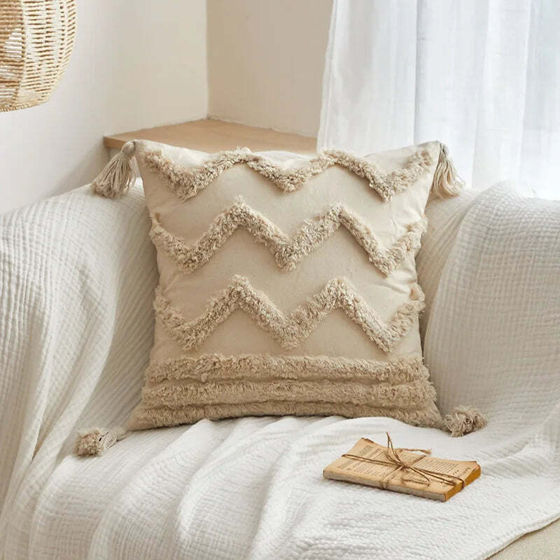 Nature-inspired cotton canvas bohemian cushion covers