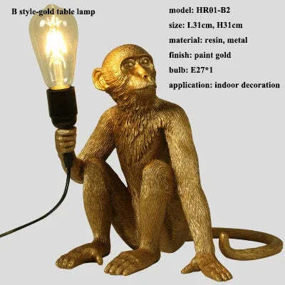 Nordic resin monkey LED pendant light for modern home decor