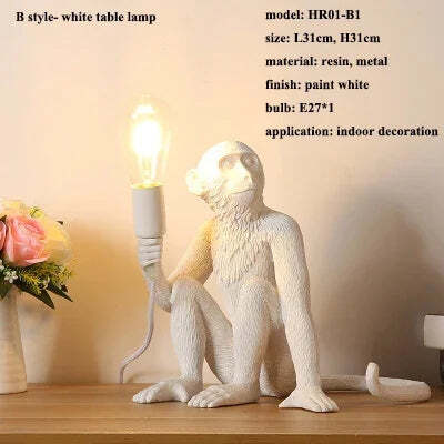 Nordic resin monkey LED pendant light for modern home decor