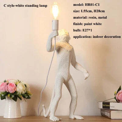 Nordic resin monkey LED pendant light for modern home decor