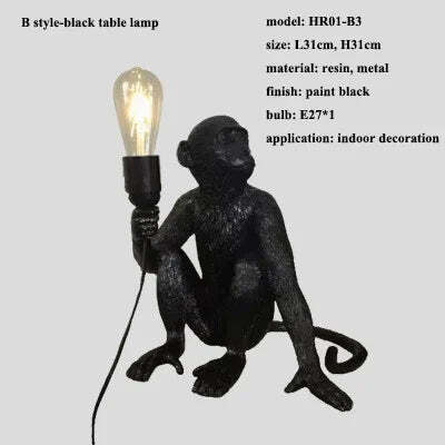 Nordic resin monkey LED pendant light for modern home decor