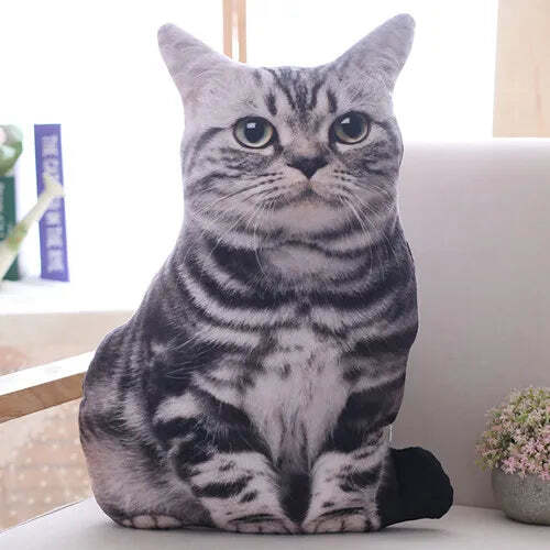 Plush cartoon cat pillow for kids' decor and gifts