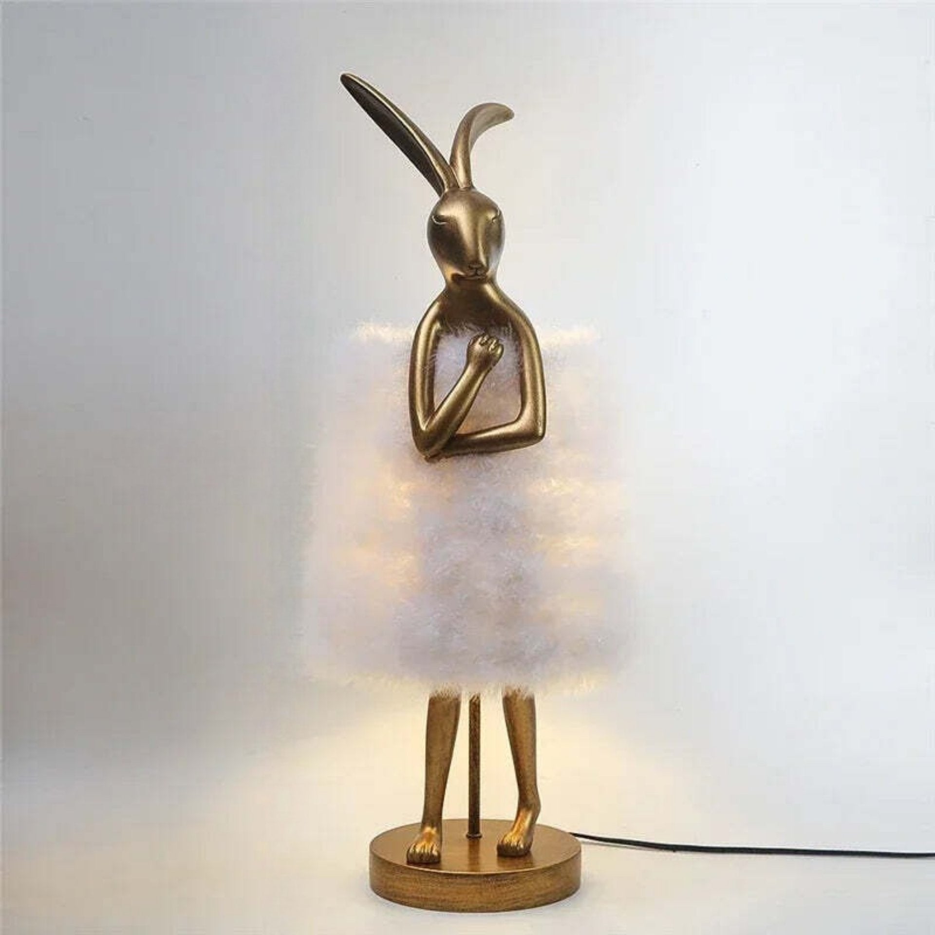 Rabbit table lamp – creative resin light for bedroom and study decor