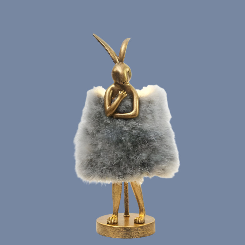 Rabbit table lamp – creative resin light for bedroom and study decor