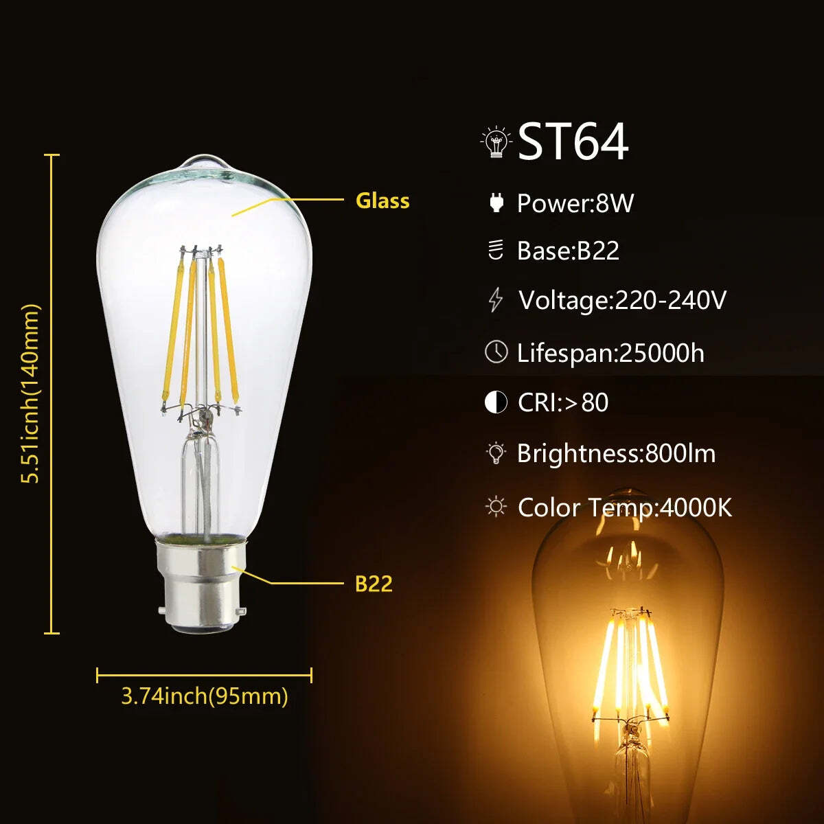 Retro Edison LED filament bulbs for home and office lighting