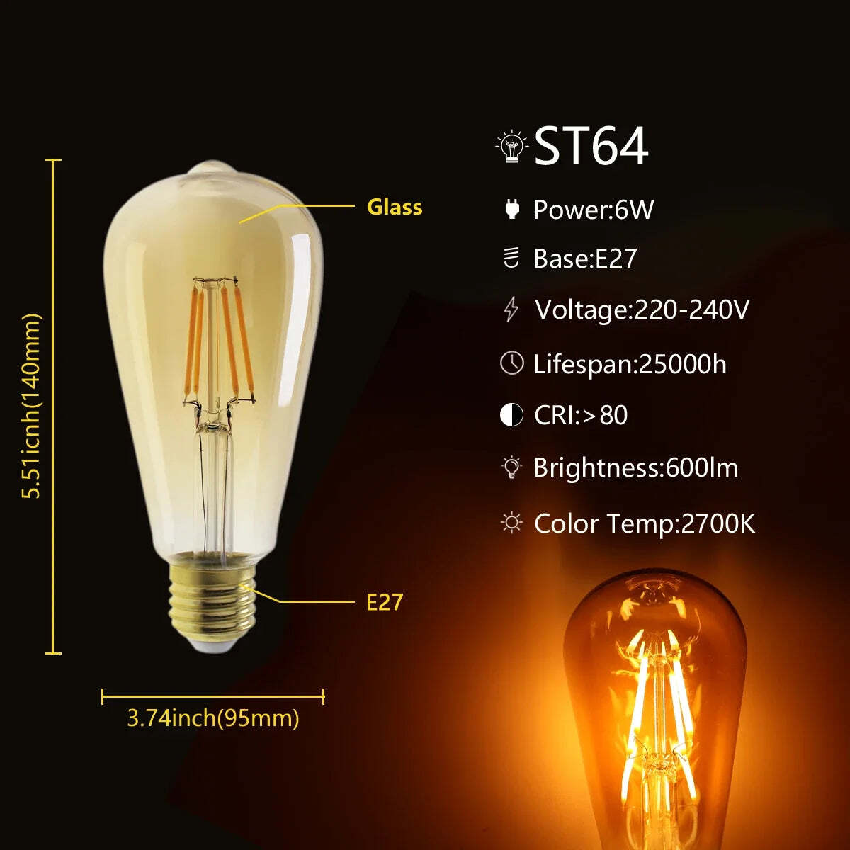 Retro Edison LED filament bulbs for home and office lighting