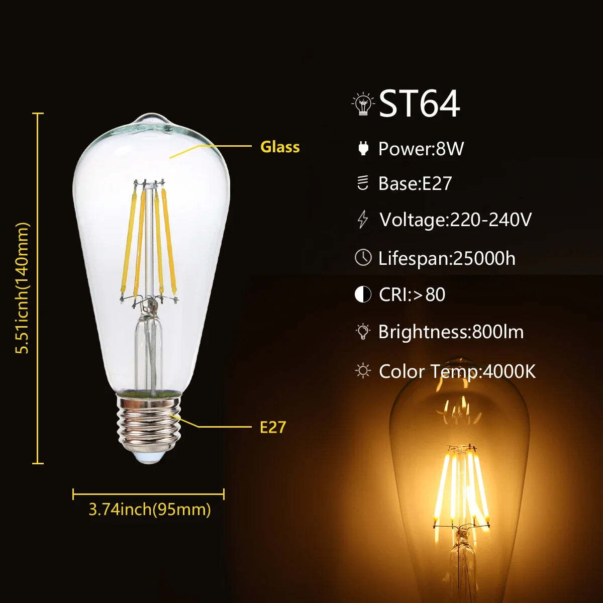 Retro Edison LED filament bulbs for home and office lighting