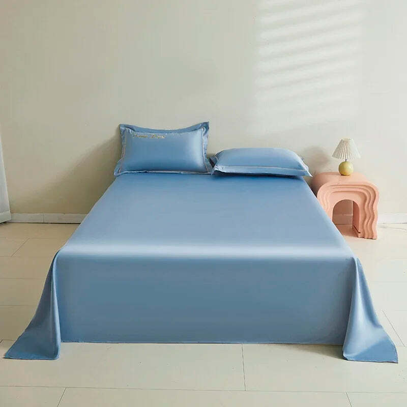 Silky smooth flat cooling sheet set with pillowcases for ultimate comfort