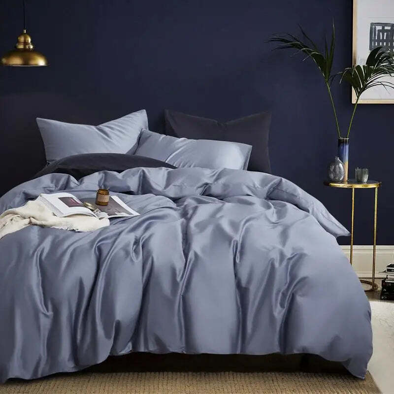 Silky soft 600TC Egyptian cotton solid color duvet cover and pillowcase set