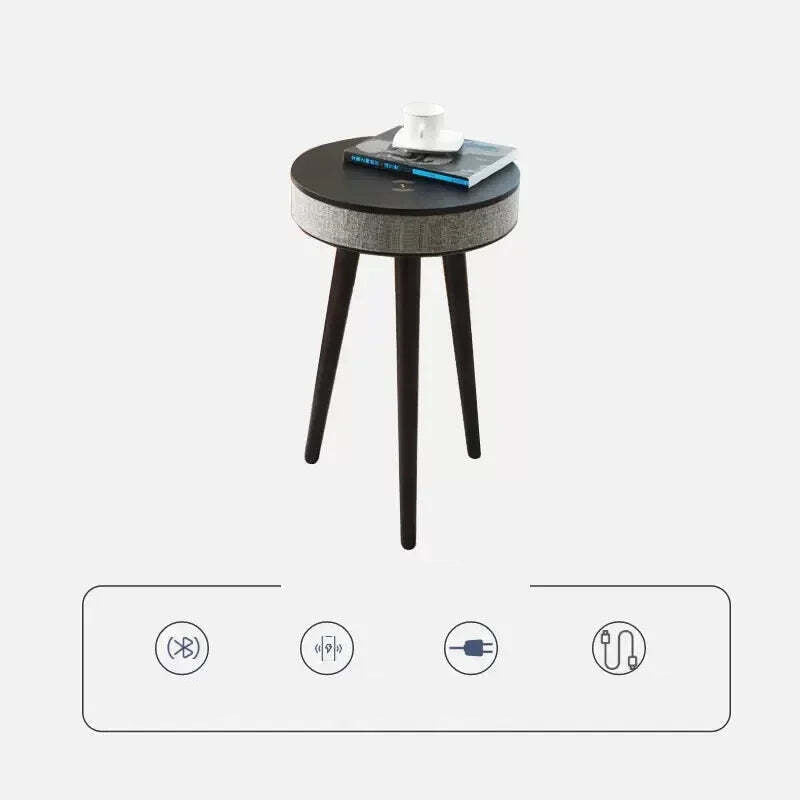 Smart Bluetooth coffee table with wireless charger and built-in speaker for modern living rooms