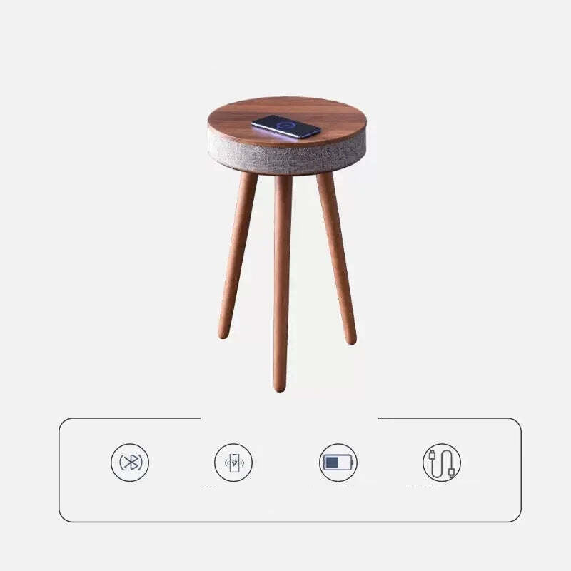 Smart Bluetooth coffee table with wireless charger and built-in speaker for modern living rooms