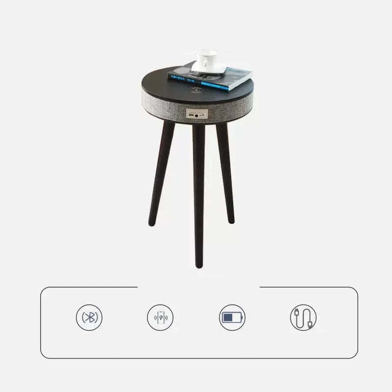 Smart Bluetooth coffee table with wireless charger and built-in speaker for modern living rooms