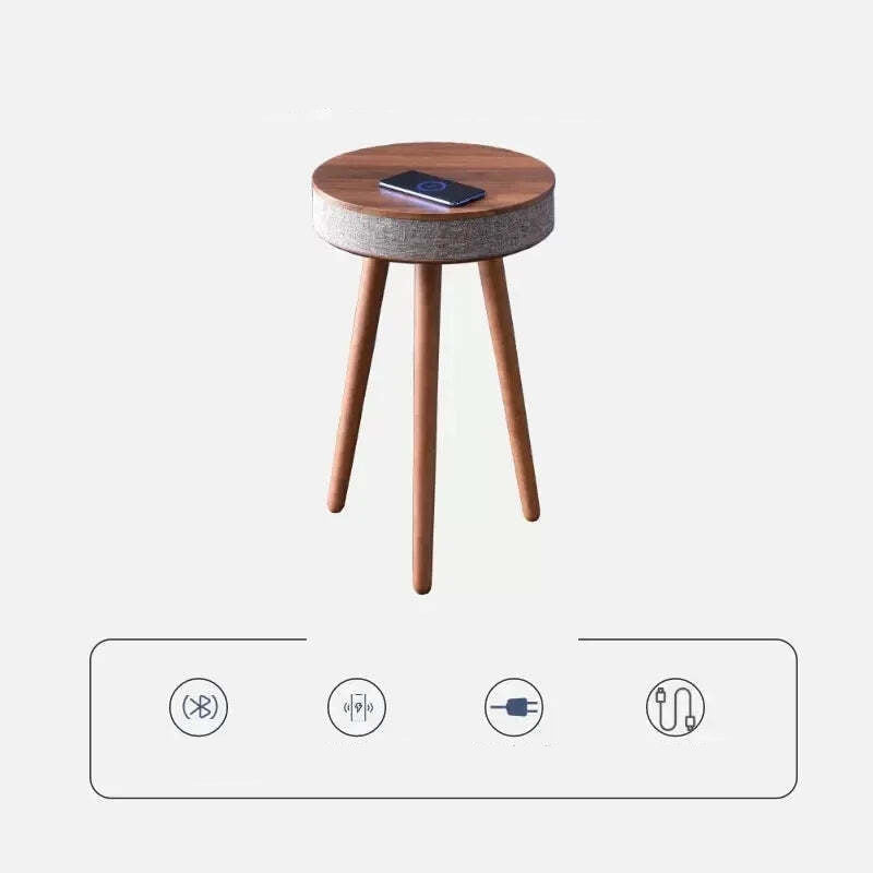 Smart Bluetooth coffee table with wireless charger and built-in speaker for modern living rooms