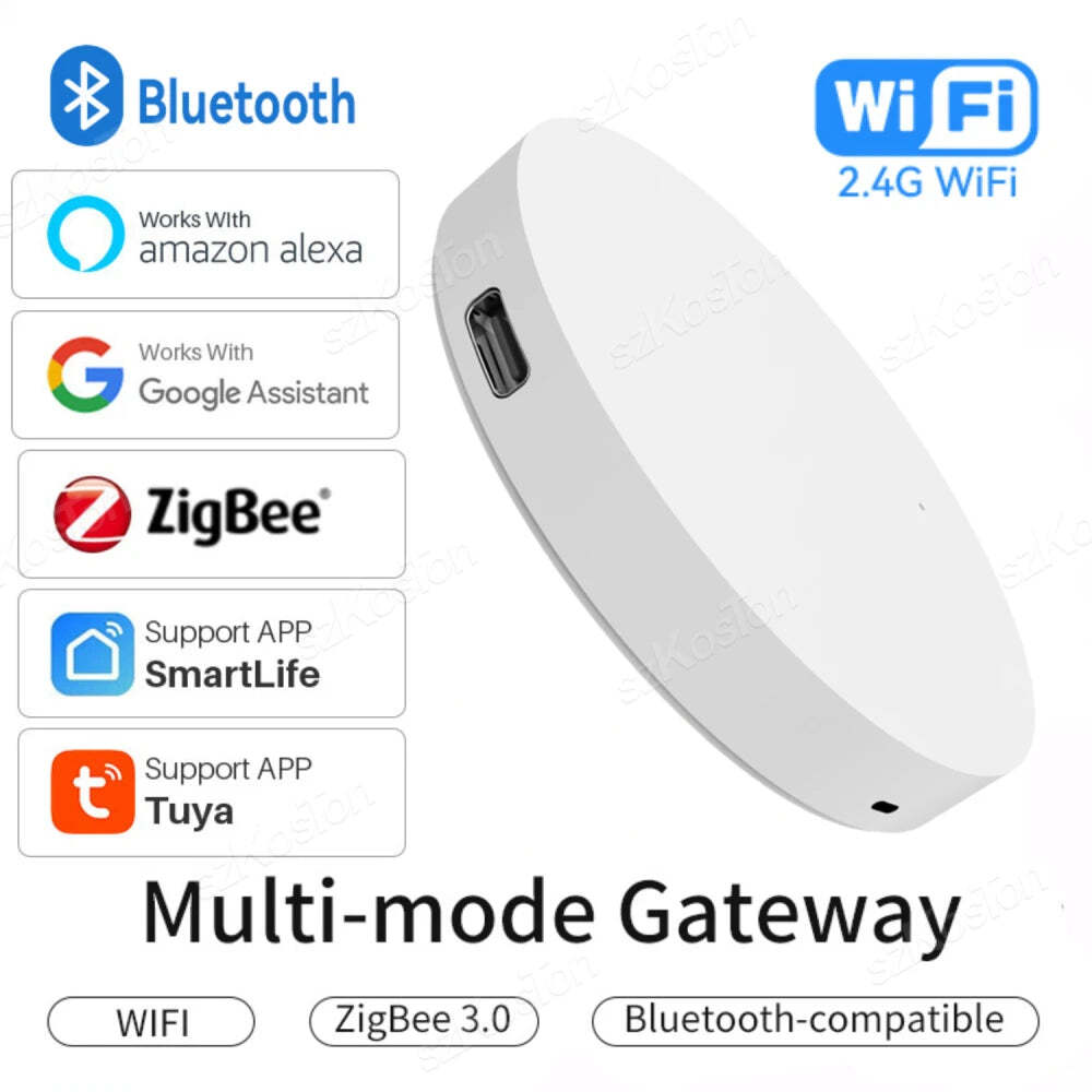 Smart home multi-mode gateway hub for ZigBee and Bluetooth control