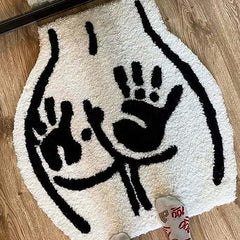 Soft tufted non-slip bathroom rug with unique designs for home and kitchen