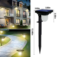 Solar powered outdoor motion sensor landscape spotlight for garden and yard