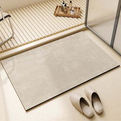 Super absorbent diatomite bath mat with non-slip rubber backing