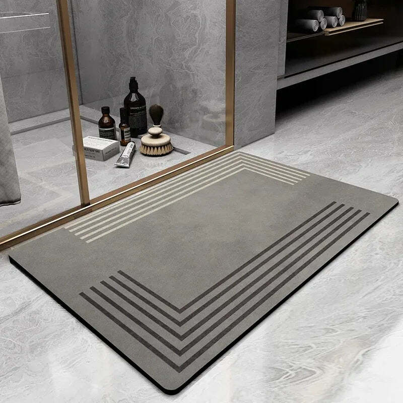 Super absorbent non-slip diatomite bath mat for a clean and cozy home