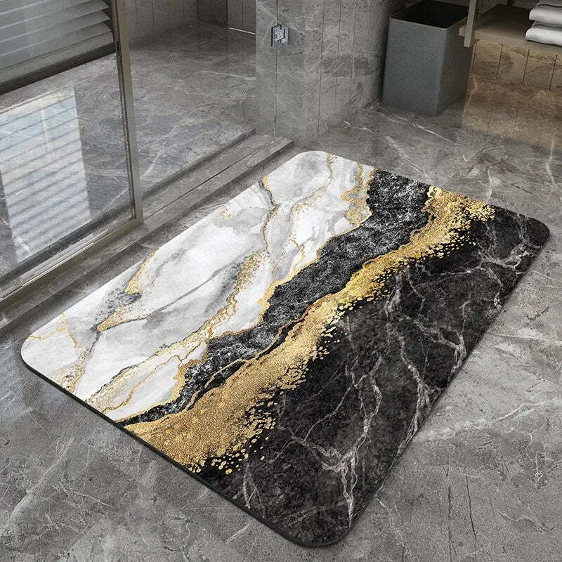 Super absorbent non-slip diatomite bath mat for a clean and cozy home