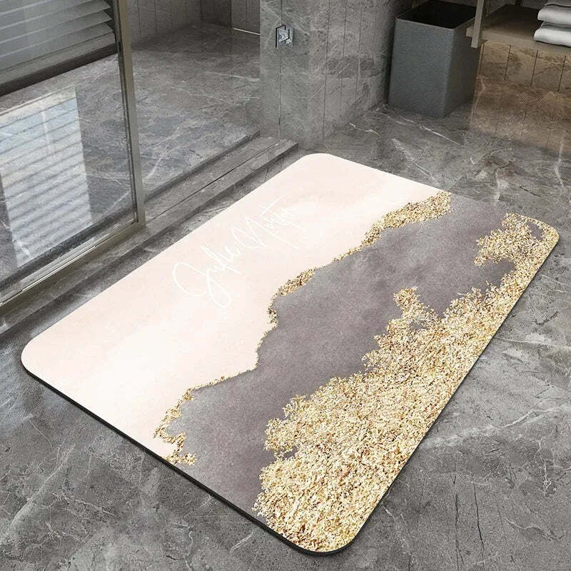 Super absorbent non-slip diatomite bath mat for a clean and cozy home