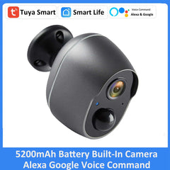 Tuya battery security camera with rechargeable solar power and Google Assistant support